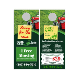 Door Hangers for Landscapers in the area performing Lawn Service with Coupon