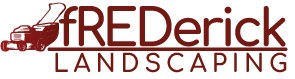 A 1 one color simple logo with a lawnmower for Frederick Landscaping. The color chosen for this logo is red, the concept came up by taking the word Red found in the name Frederick.