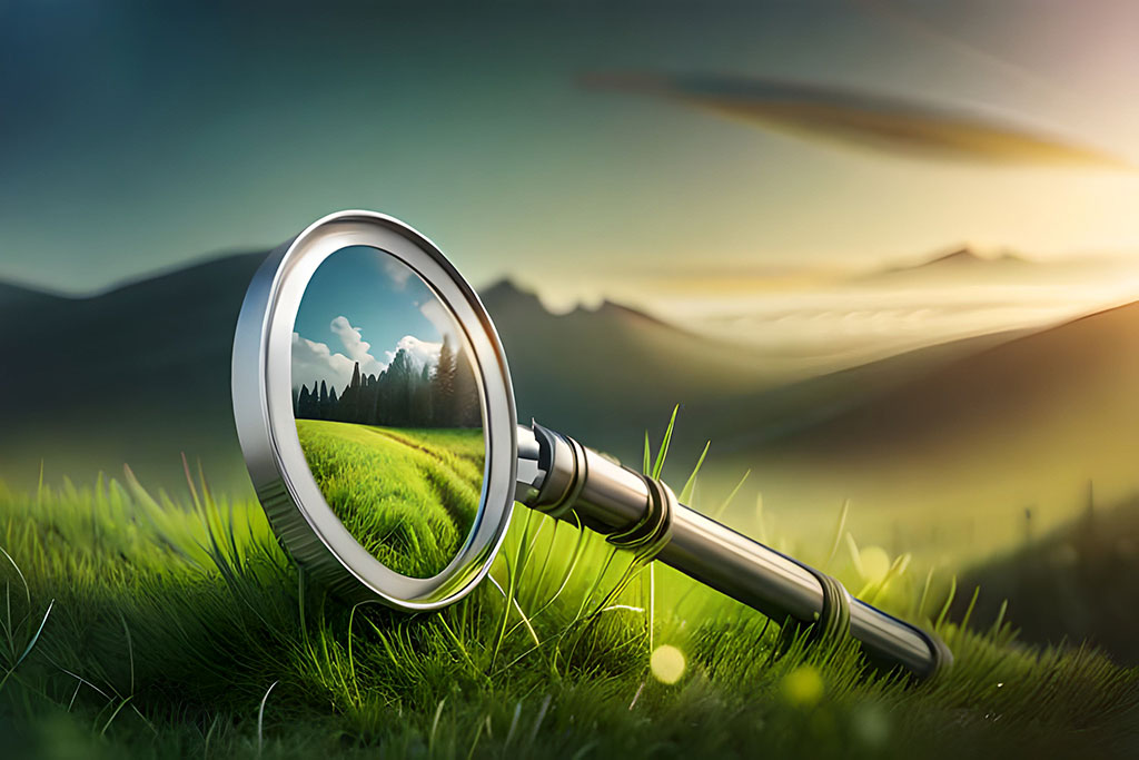 Magnifying Glass on Grass : Research Your Field