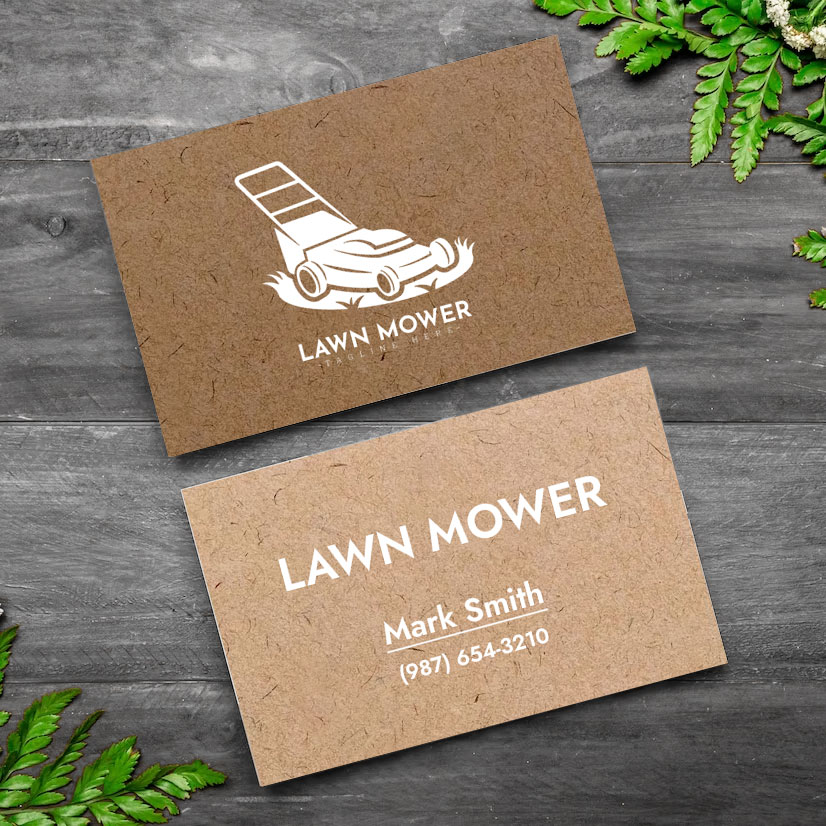 Kraft Paper business cards for landscaping Cardboard business card for lawn service
